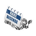 Isometric calendar rare disease witch zebra print ribbon isolated